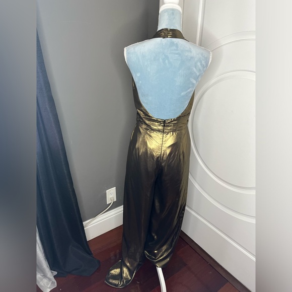 NWT Rachel Zoe Renee Metallic Halter Jumpsuit - Picture 7 of 8